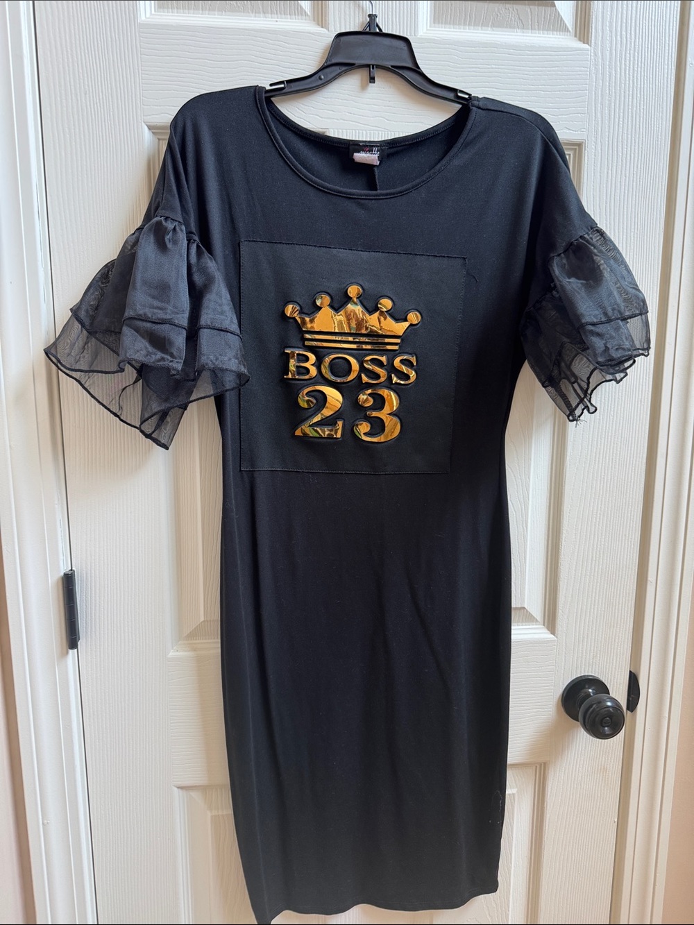 BOSS Black Top with Gold Metallic '23 Crown Graphic